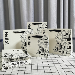 卡通可爱礼物包装袋加厚礼品袋 回礼生日送礼手提袋纸袋