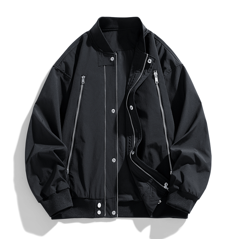 痞帅休闲棒球领夹克外套