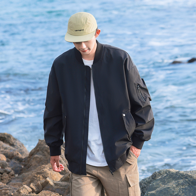 飞行夹克棒球领情侣款防水夹克户外冲锋衣工装风外套