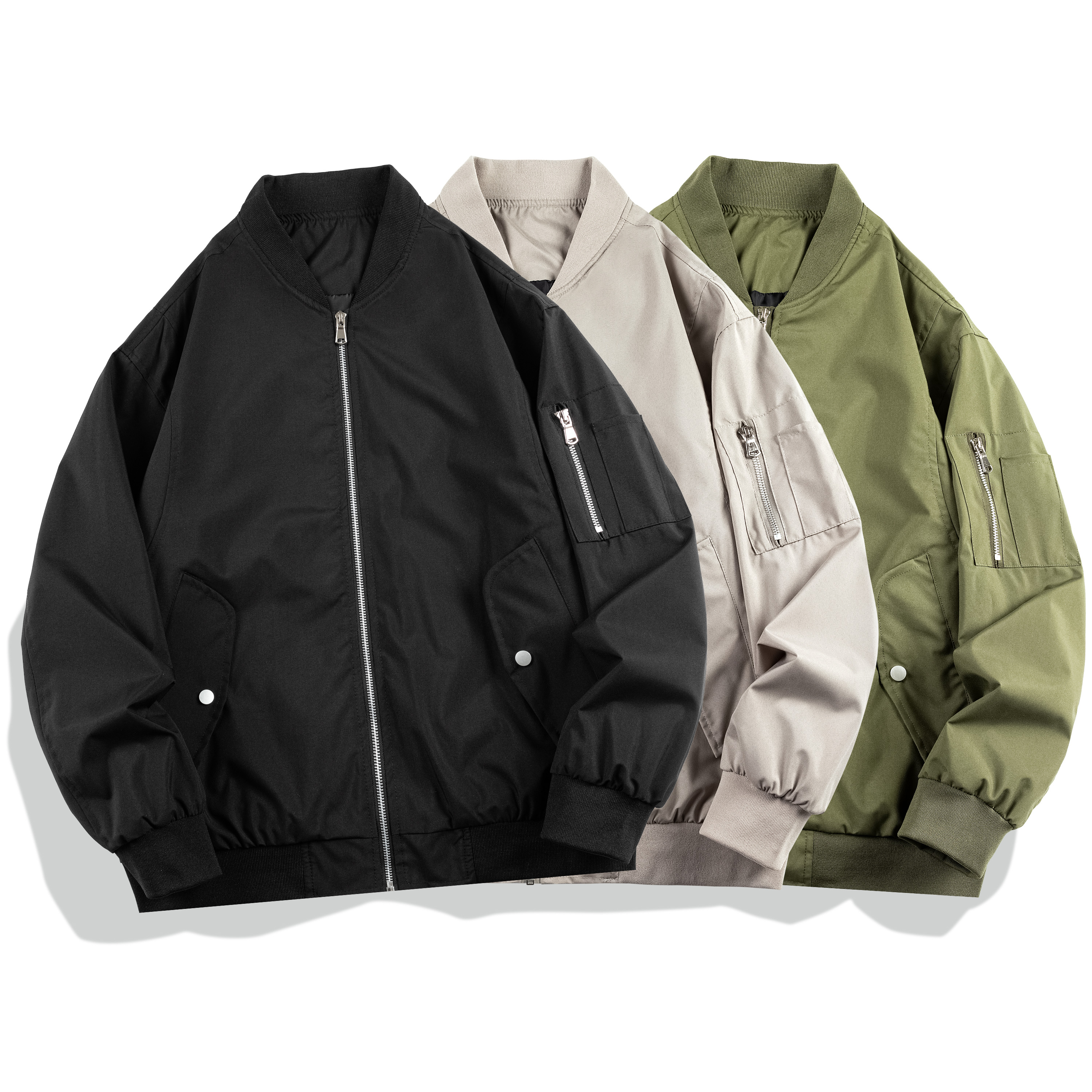 高级感微宽松棒球领潮男百搭情侣款飞行夹克外套