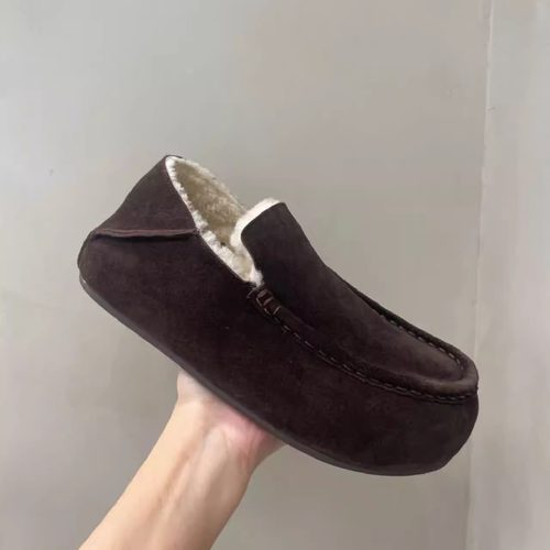 诗歌兰韩版一脚蹬加绒勃肯鞋