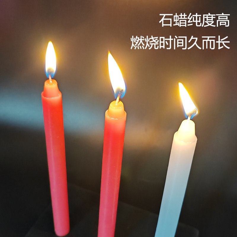 白红色家用照明蜡烛停电应急备用