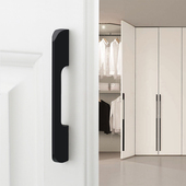 现代简约黑色长条把手1米长衣杆大拉手