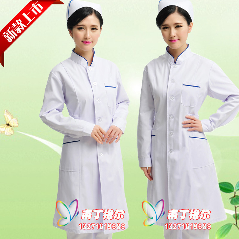 护士服冬装女长袖厚款修身白大衣医院诊所牙科口腔白大衣导医工服