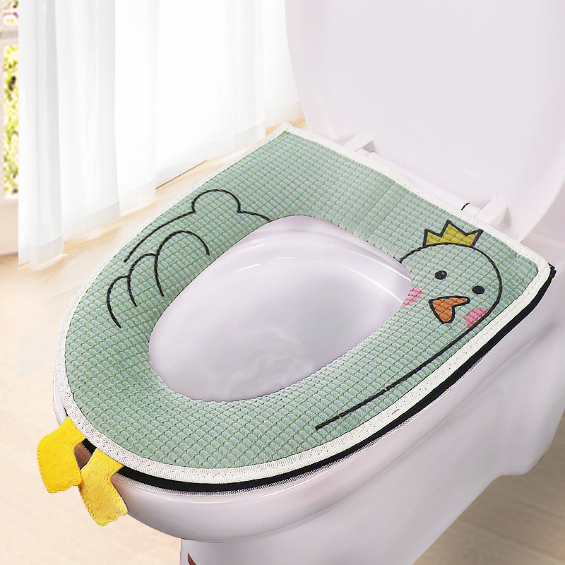 马桶垫马桶坐垫家用马桶垫圈宝石花马桶坐垫粘扣拉链款防水坐便套