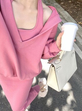 初早秋季休闲女装奶系穿搭高级感气质名媛小香风连衣裙子两件套装
