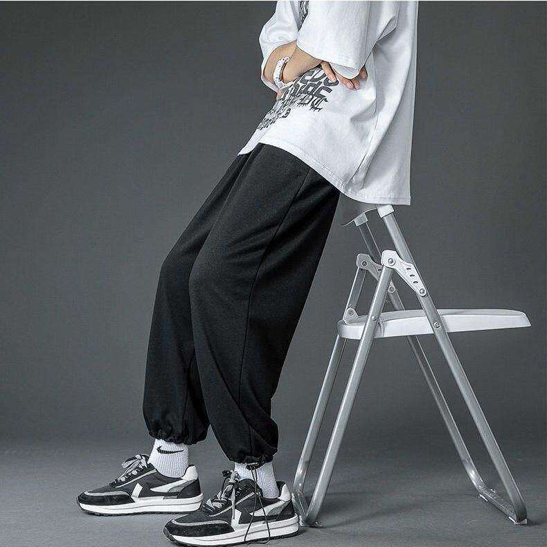 纯色直筒长裤男2026春秋新款束脚裤学生韩版宽松休闲运动哈伦裤潮