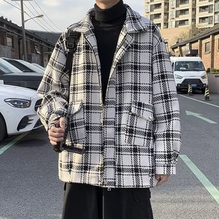 高级感小香风外套男春秋款青少年韩版痞帅工装夹克ulzzang上衣服