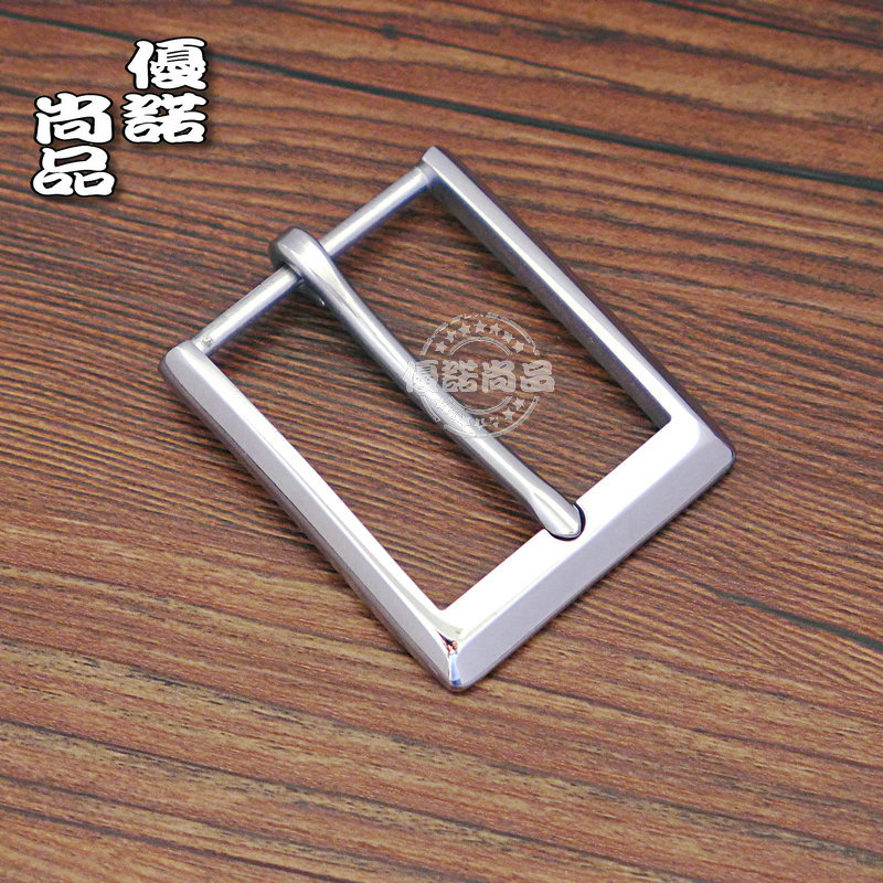 优质镜面精抛不锈钢亮银色男士皮带扣头针式皮带扣40MM内径直角款