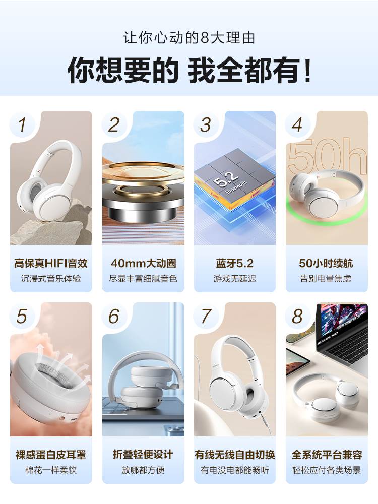 唐麦 A10唐麦H2蓝牙耳机头戴式耳机无线降噪电竞游戏电脑耳麦学生怎么看?