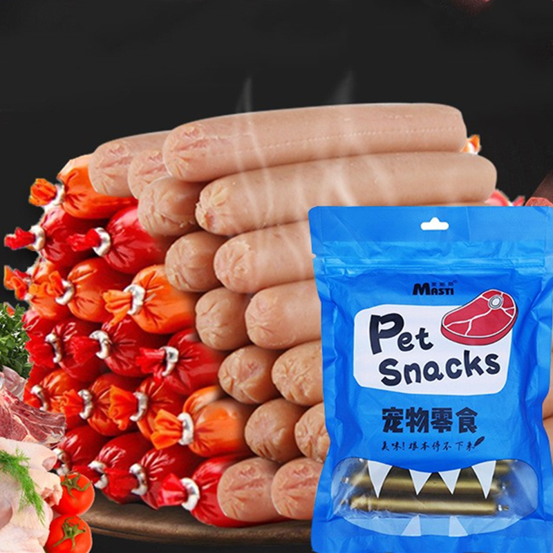 包邮麦斯蒂宠物零食火腿肠500gx3袋装狗狗香肠牛肉味鸡肉味鸭肉味