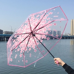 雨伞透明折叠自动女生高颜值高质量便携女学生晴雨两用韩系好看的