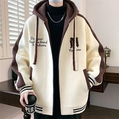 青少年大码棒球服卫衣外套男