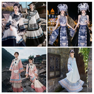 苗疆少女粉色凉山彝族服装服饰云南少数民族服装写真影楼旅拍摄影