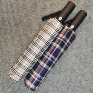 全自动高颜值雨伞格子男女双人折叠商务学生晴雨晴雨伞森系B101