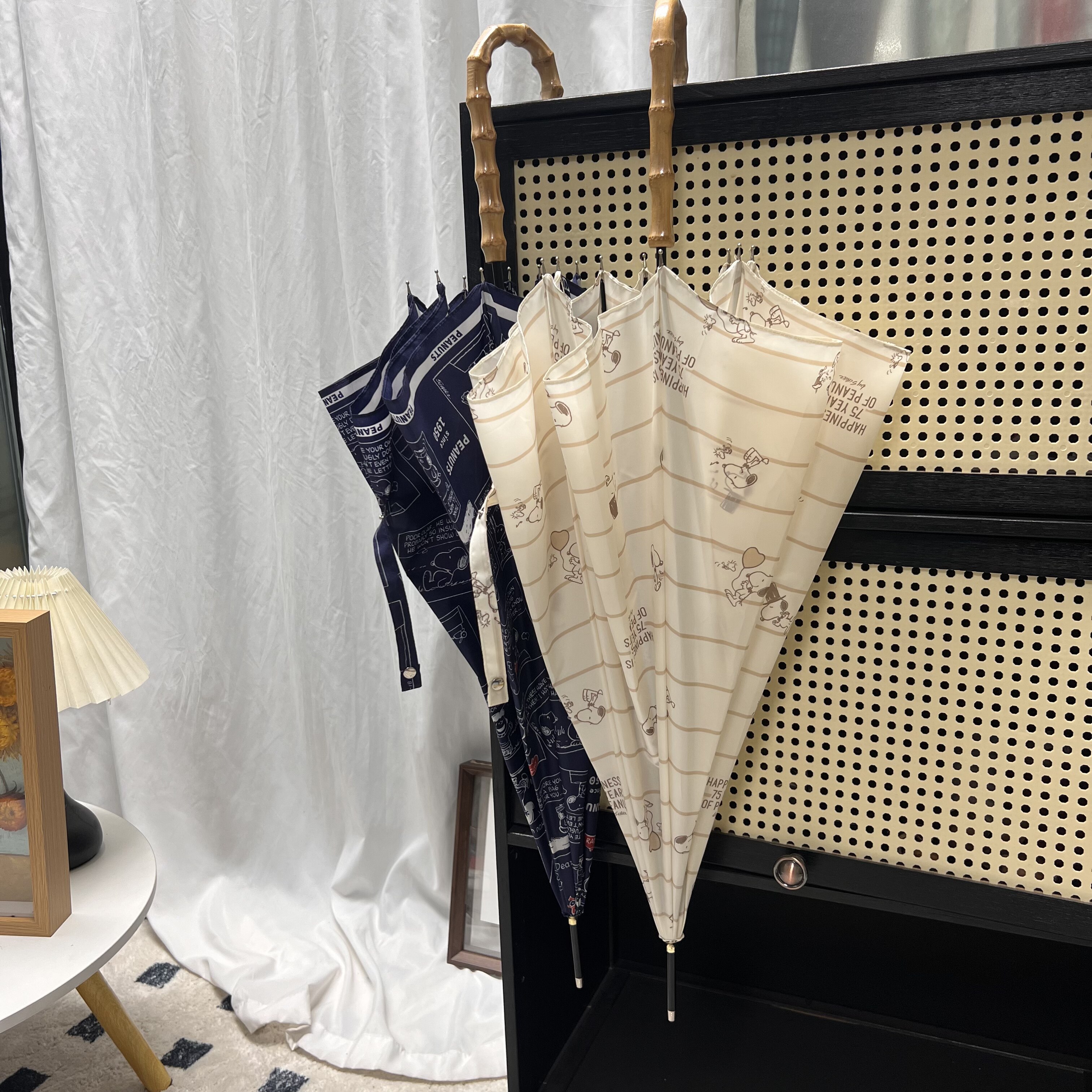 史努比卡通印花长柄伞直杆伞晴雨伞竹节手柄男女通用