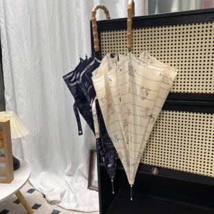 史莫比卡通印花长柄伞直杆伞晴雨伞竹节手柄男女通用