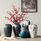 景德镇陶瓷花瓶家居装 客厅博古架工艺清仓 饰品摆件干花插花新中式