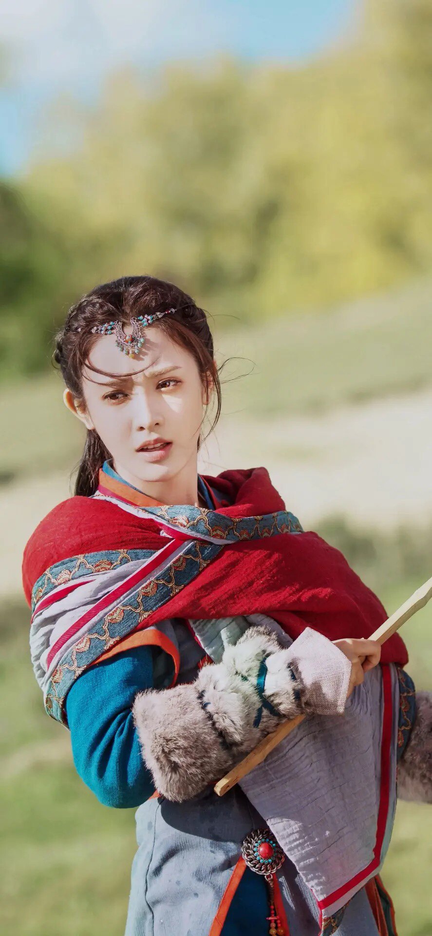 东宫小枫西州蓝色骑马装同款影视古装定做,量身定制