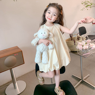 米素童装2023春夏季新款童装韩版无袖吊带裙儿童连衣裙女童裙森系