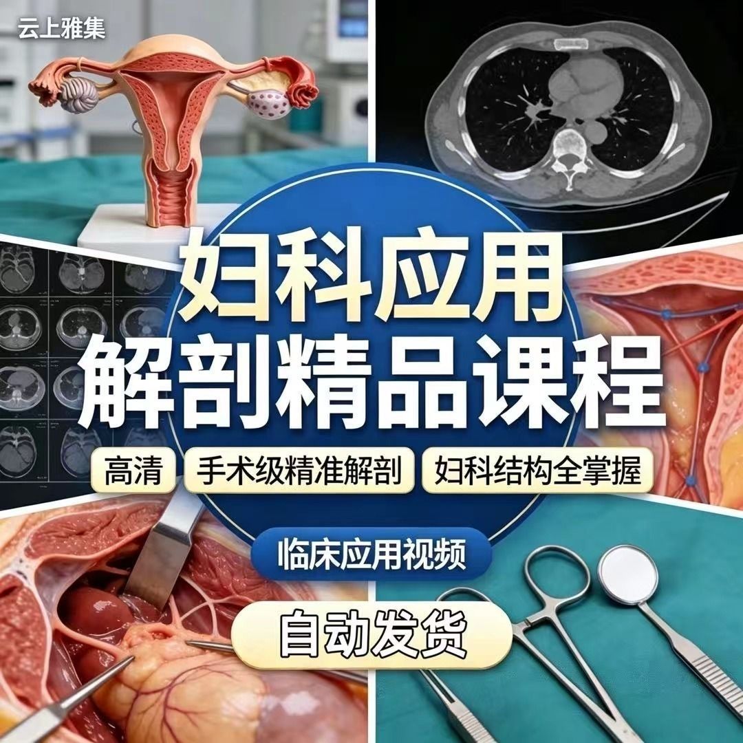 妇科解剖与手术实操精讲 临床精准手术技巧教学视频不带PPT