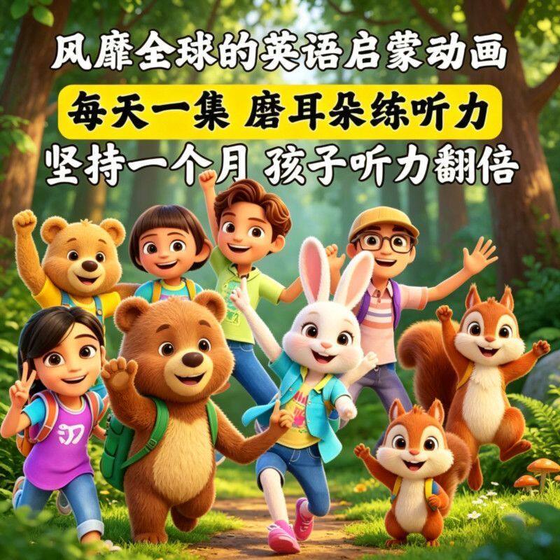 儿童英文早教动画高清磨耳朵练听力助力小学生零基础学英语口语