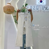 HX2G白色大长腿喇叭裤 显瘦高腰弹力拖地牛仔裤 女2026春夏新款 修身