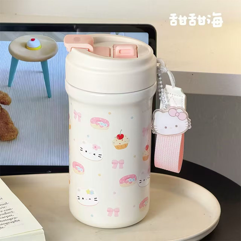 新款网红猫咪316不锈钢吸管双饮卡通学生高颜值便携带茶隔保温杯,餐饮具,保冷/保温杯,淘宝优惠券,粉丝福利购,淘宝优惠卷