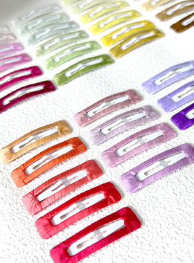 宠物发夹纯手工定制进口真丝不锈钢烤漆3cm方夹约克夏西施马尔济