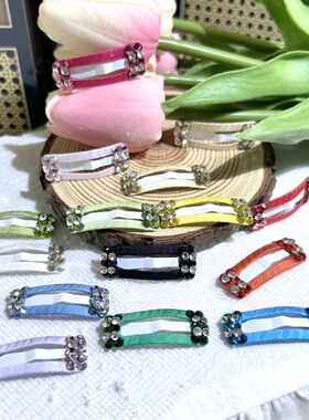 韩国发夹顶鼻梁夹夹水钻发卡bb夹真丝马尔济斯比熊宠物3cm方夹