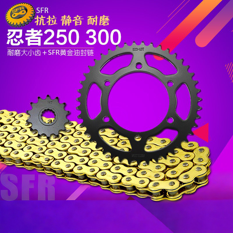 适用川崎小忍者EX250R NINJA400 Z300链条链盘套链轮牙盘提速改装