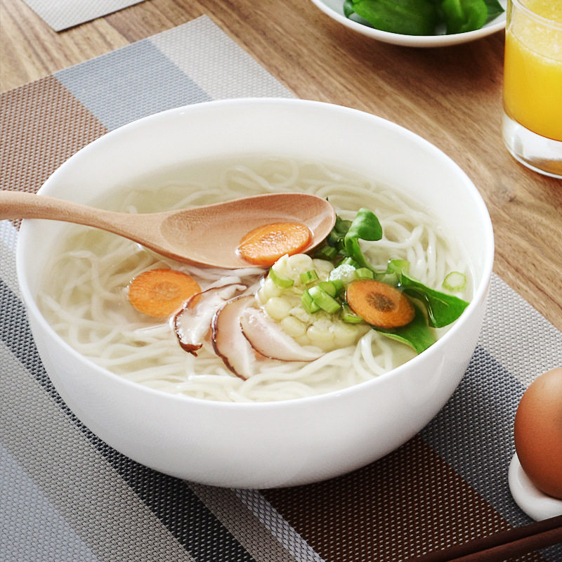 45%骨瓷【安全认证】大汤碗中式装菜大碗无铅透明釉日式大拉面