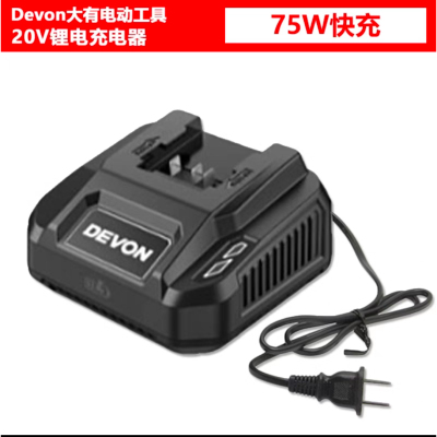 DEVON大有20V锂电池充电器75W快充通用2903/2906/5401/5733