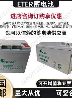 ETER蓄电池STSRHSE-65-12直流屏12V100AH55A40A24A17A12AH消防UPS
