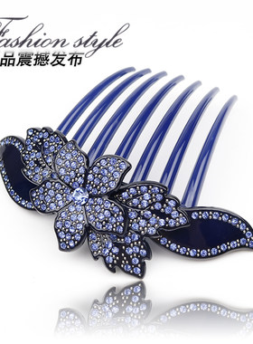 七齿盘发梳刘海韩国百搭防滑水钻
