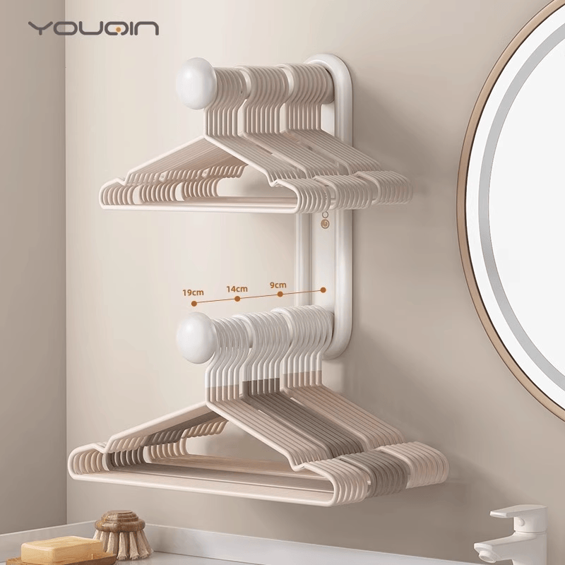 德国衣架收纳神器免打孔阳台壁挂多功能整理架家用晾衣架收纳挂架