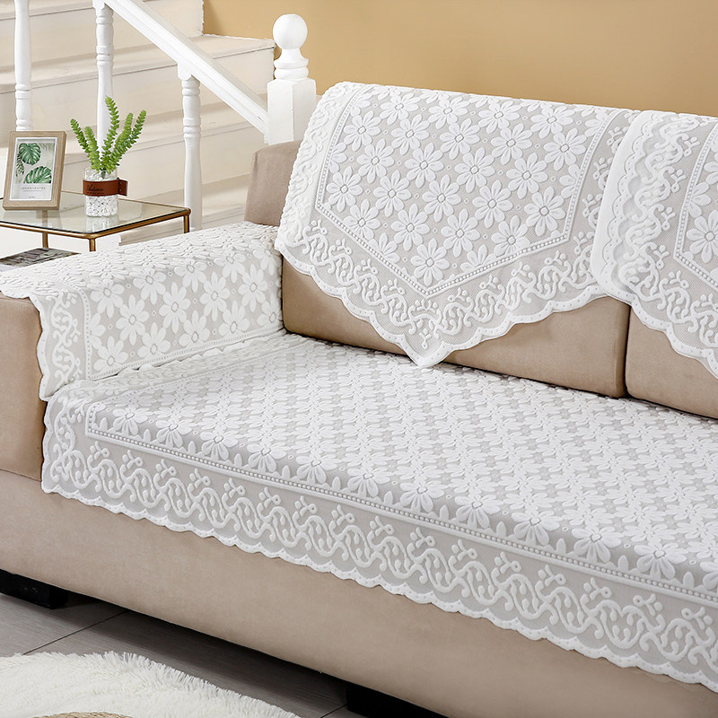 蕾丝沙发巾垫靠背巾茶几餐桌布艺盖布套罩简约镂空欧式清新防尘布