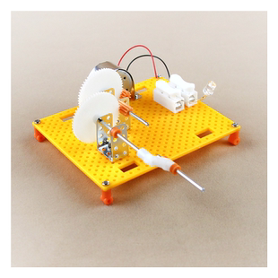 齿轮传动手摇发电机学生科技制作发明创造作业diy手工steam教玩具