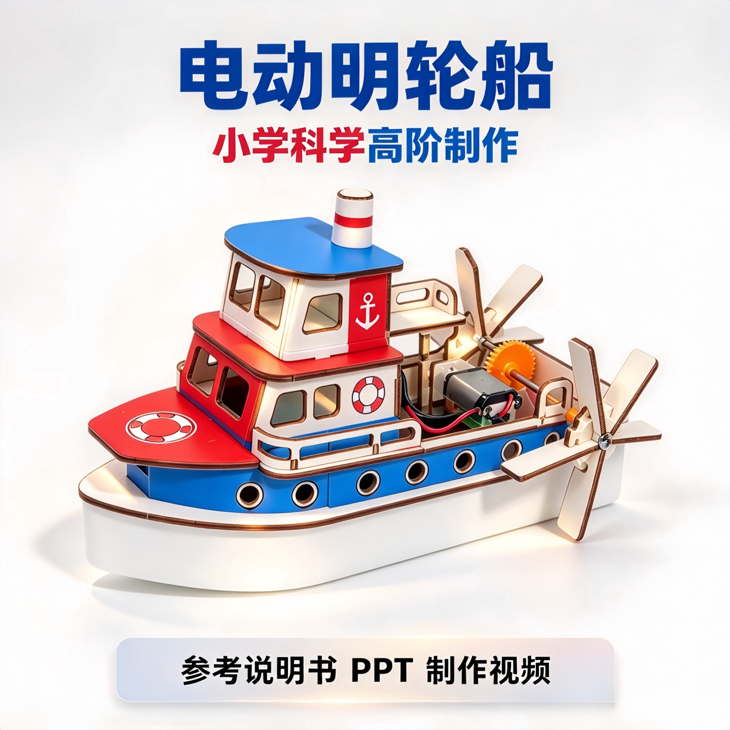 电动明轮船双层水轮拨水实验