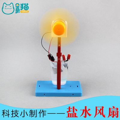 科技小制作盐水发电风扇