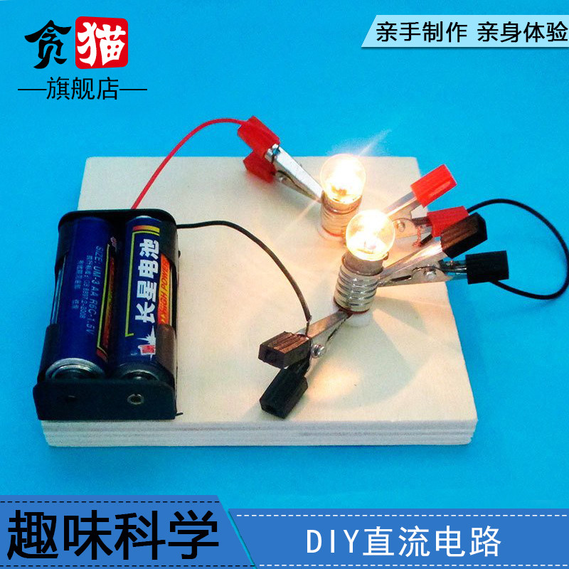 儿童小学科学实验玩具科技小发明制作牛顿DIY串并联直流电路套装
