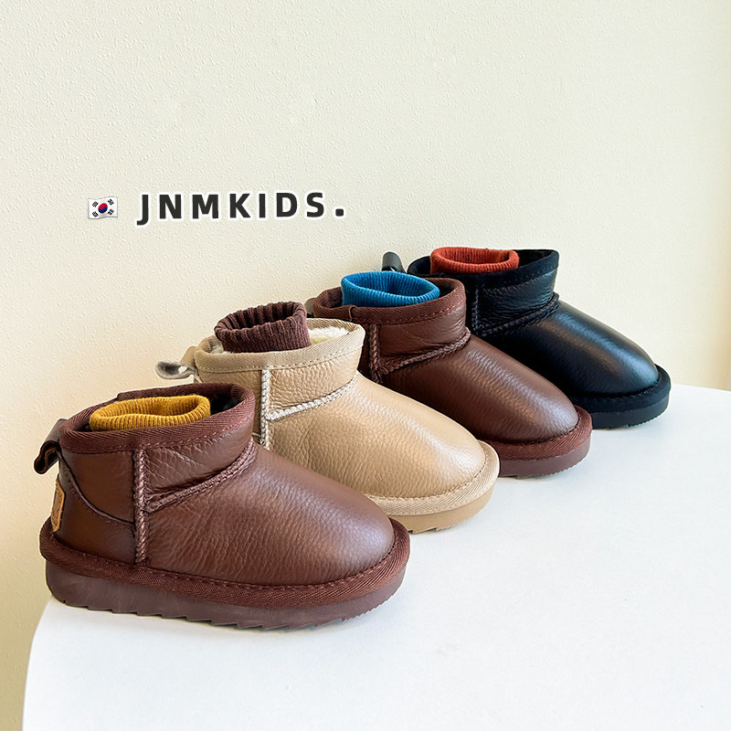 儿童牛皮雪地靴周冬雨同款女童短靴加绒加厚男童冬鞋宝宝防水棉鞋,童鞋/婴儿鞋/亲子鞋,雪地靴,淘宝优惠券,粉丝福利购,淘宝优惠卷