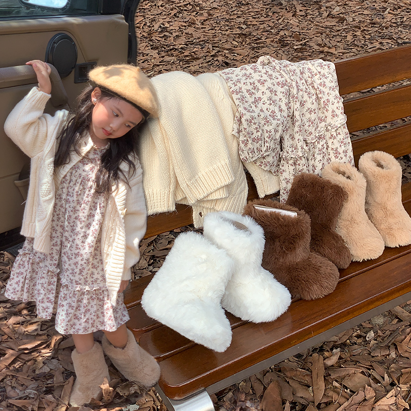 韩版儿童雪地靴冬季新款加绒加厚