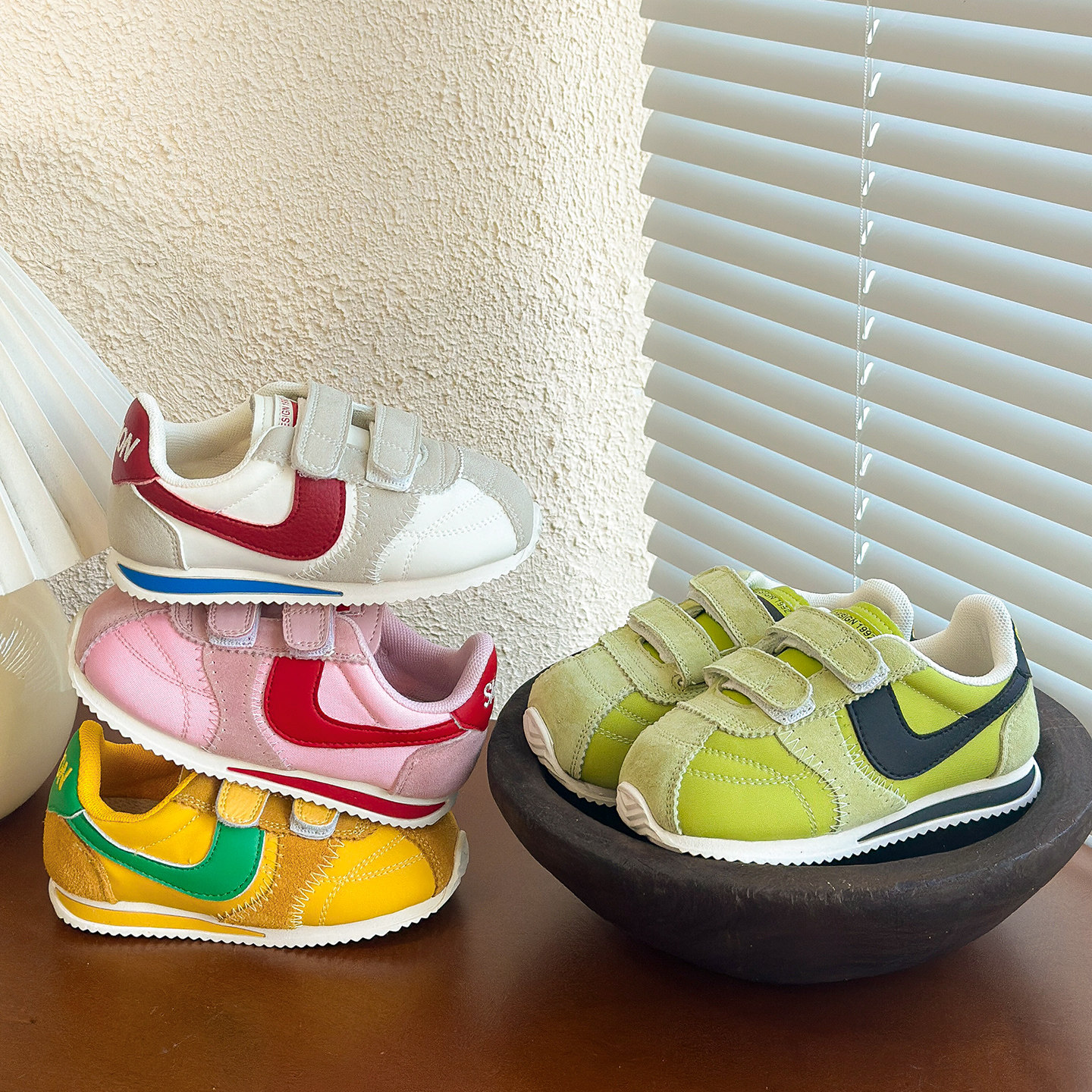 儿童阿甘鞋春秋男童休闲板鞋女童多巴胺运动鞋中大童魔术贴小白鞋,童鞋/婴儿鞋/亲子鞋,运动鞋,淘宝优惠券,粉丝福利购,淘宝优惠卷