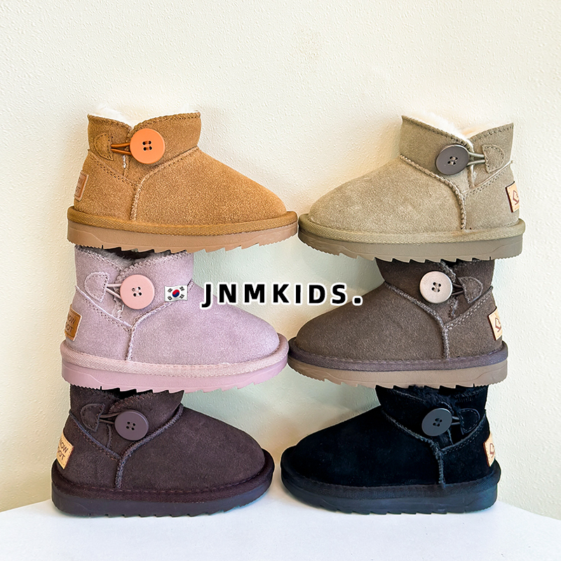 儿童真皮雪地靴冬季女童一粒扣棉靴加厚男童短靴韩版宝宝保暖棉鞋,童鞋/婴儿鞋/亲子鞋,雪地靴,淘宝优惠券,粉丝福利购,淘宝优惠卷