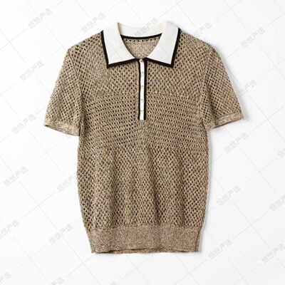 【B某C镂空系列】夏季新款镂空翻领套头针织衫~不能机洗甩 50699