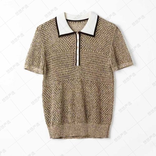 【B某C镂空系列】夏季新款镂空翻领套头针织衫~不能机洗甩 50699