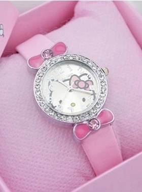 Hello Kitty手表 女孩动漫卡通腕表石英表粉色KT猫公主指针儿童表