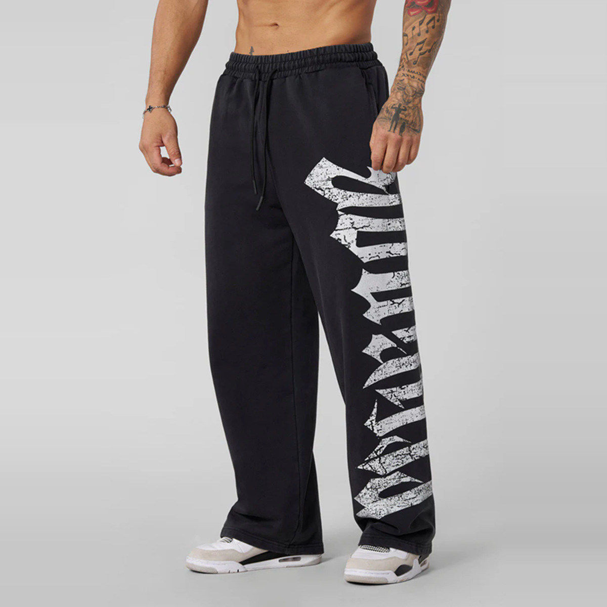 YOUNG大印花阔腿卫裤男士运动健身慢跑直筒大码时尚潮牌休闲长裤,运动服/休闲服装,运动长裤,淘宝优惠券,粉丝福利购,淘宝优惠卷