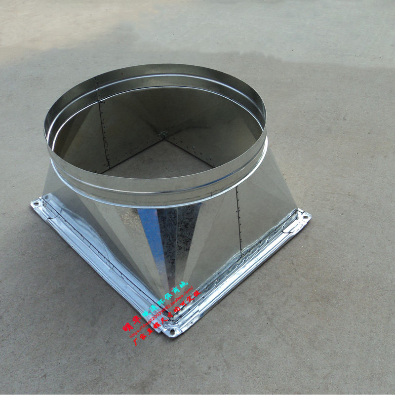 白铁皮天方地圆通风管道 天圆地方加工 镀锌螺旋风管排风管方接圆